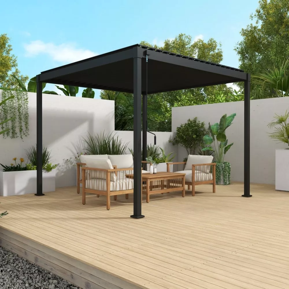 Aluminum Pergola With Louvered Roof