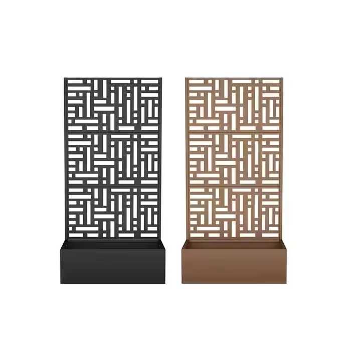 Metal Privacy Screen Planter