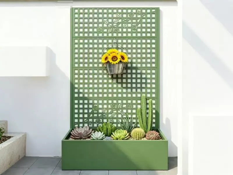 Metal Privacy Screen Planter