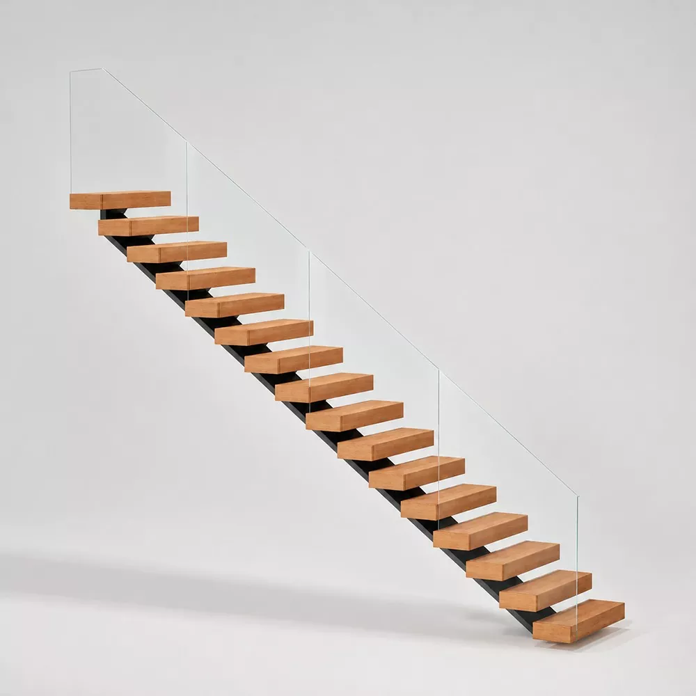 Glass Railing for Mono Stringer Stairs